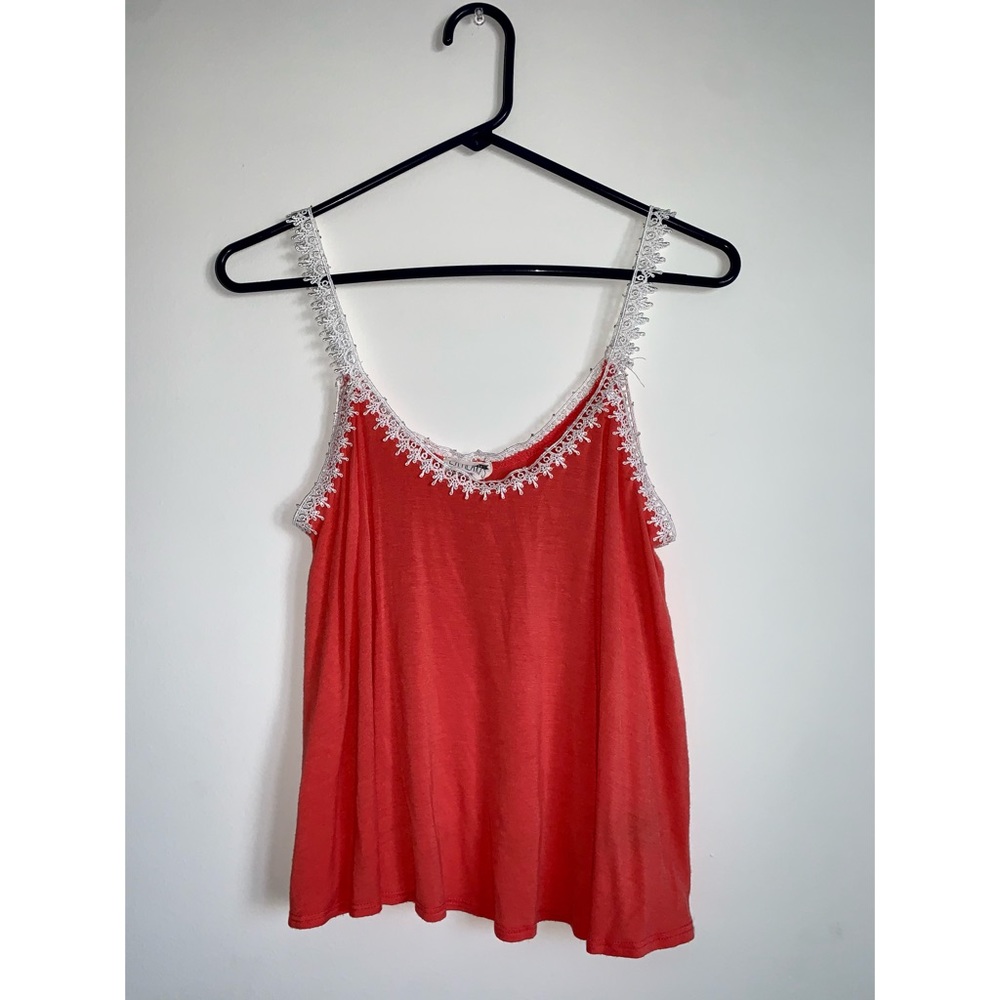 Pink Lace Flowy Tank Top